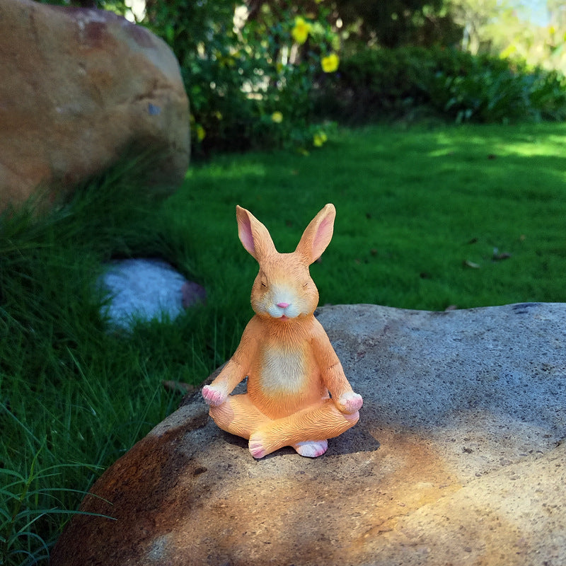 Creative Meditation Bunny Garden Courtyard Decoration Ornaments