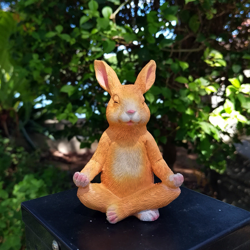 Creative Meditation Bunny Garden Courtyard Decoration Ornaments